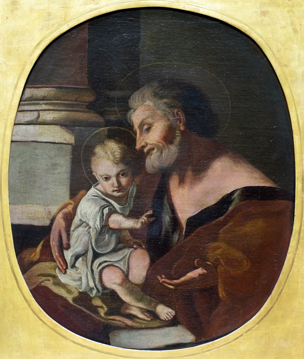 Attribuito a Pietro Bardellino (Napoli, 1732-1806).  San Giuseppe col Bambino-photo-2