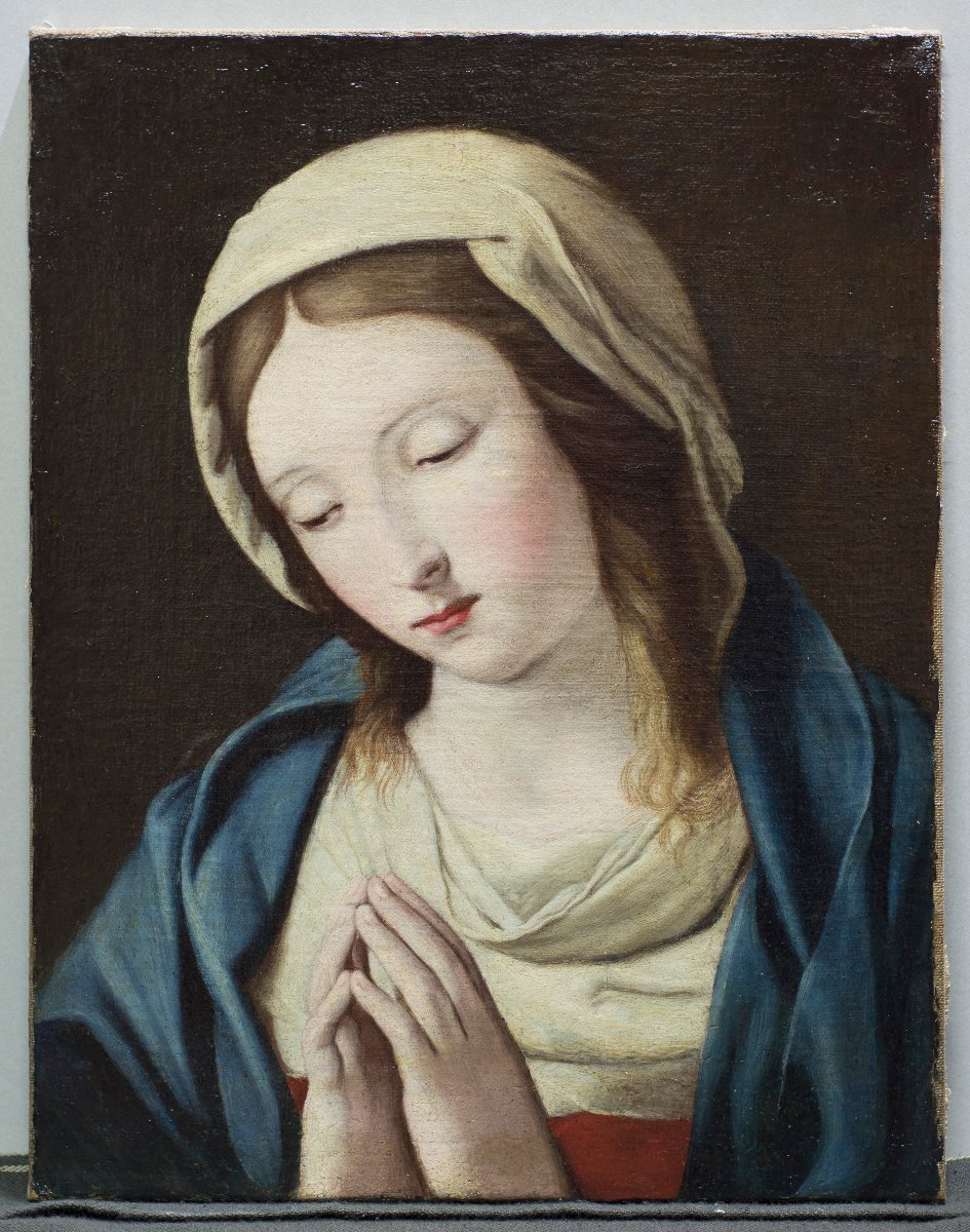 Scuola di Giovanni Battista Salvi Detto Il Sassoferrato (1609 - 1685). Vergine in preghiera-photo-2