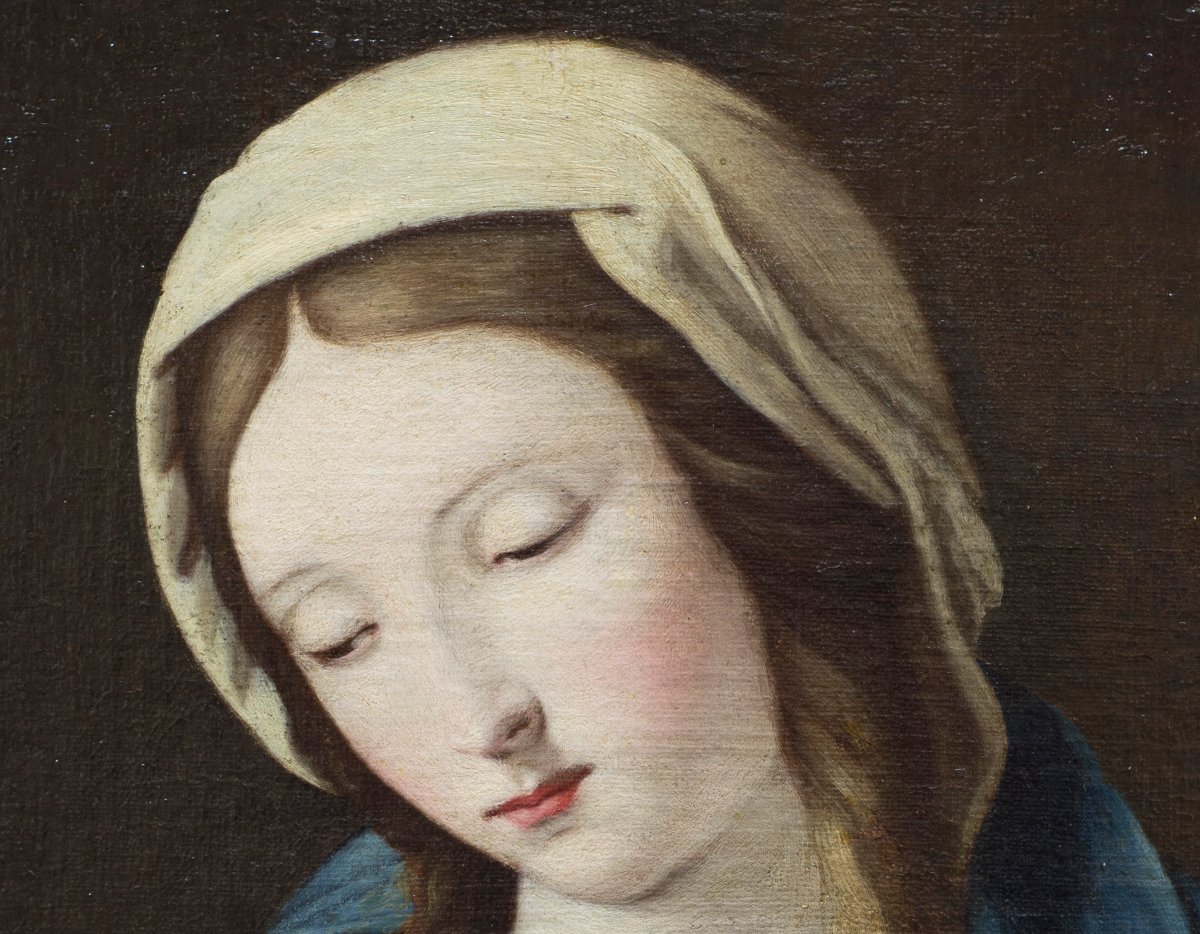 Scuola di Giovanni Battista Salvi Detto Il Sassoferrato (1609 - 1685). Vergine in preghiera-photo-3