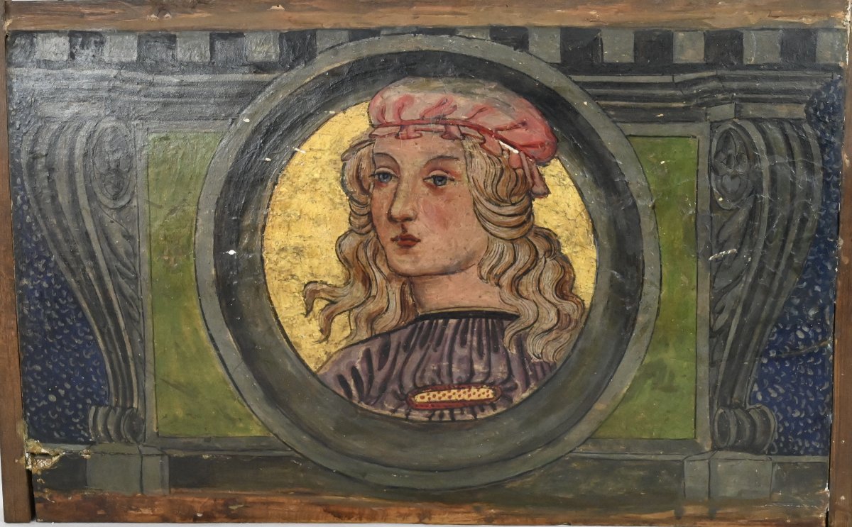 Imitatore della maniera rinascimentale. Tavella da soffitto con busto femminile