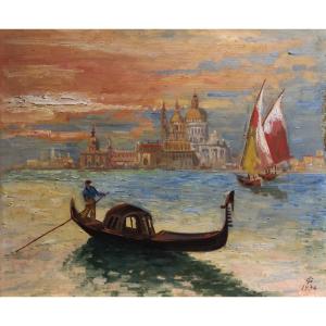 Monogrammista I.G. (1934). Veduta della laguna di Venezia con punta della Dogana