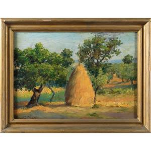 Carlo Ferranti (Roma, 1840-1908). Veduta nei pressi di Viterbo