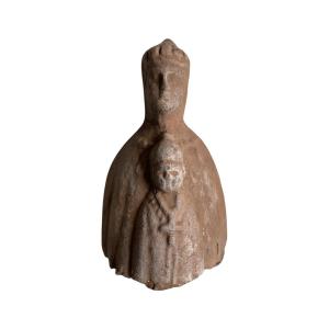 Terracotta Statuette - Black Virgin Of Puy-en-velay - Folk Art - Virgin And Child