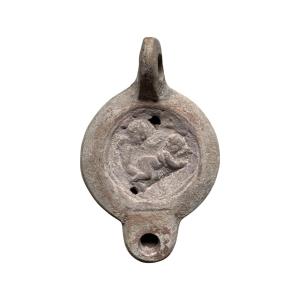 Curiosa - Artifact - Antiquity - Terracotta Oil Lamp - Erotic Scene - Roman Empire