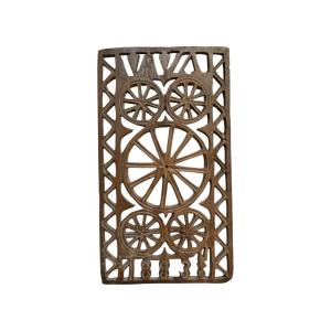 Museum - Large Carved Lace Folder - “at The Wheels Of Destiny” - Folk Art - Auvergne 