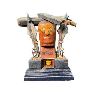 Museum - Reliquary Of Saint Benignus - Wood And Metal Sculpture - Folk Art - Relic