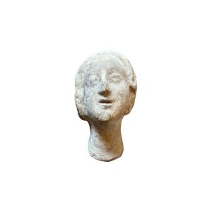 Artifact – Antiquity – Statue, Votive Head In Terracotta – Gallo-roman – Archaeology