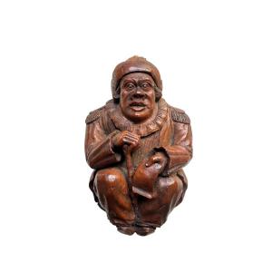 Museum - Anthropomorphic Snuffbox - Seated Grognard - Folk Art - Convict Work