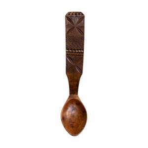 Carved Spoon - Carved Boxwood Ceremonial Spoon - Folk Art