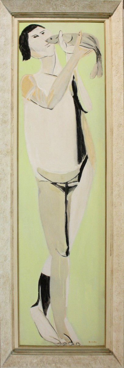 REMO BRINDISI . Figura con pesce, 1950 circa-photo-3