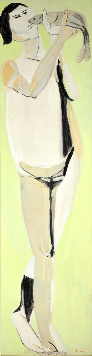 REMO BRINDISI . Figura con pesce, 1950 circa