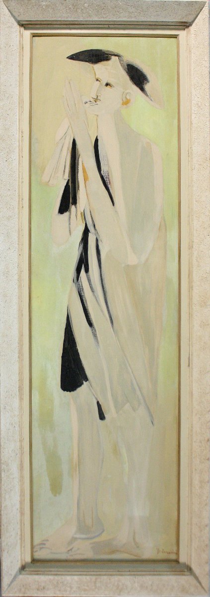 REMO BRINDISI  .  Figura con volatile, 1950 circa-photo-3