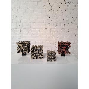 Abstract Cast Alloy Sculptures By H. Schlüter