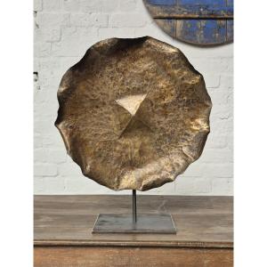 Brutalist Hammered Copper Sculpture