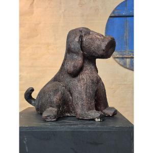 Ceramic 'dog' Sculpture By Ria Arntz