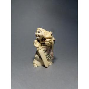Ivory Okimono. Bishamon, God Of War. Japan, Taisho Period (1912-1928)