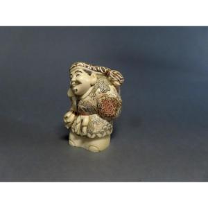 Ivory Okimono. Daikoku. Signed Shozan, Tokyo School. Japan, Taisho Period (1912-1928)