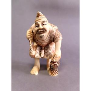 Ivory Okimono. Ebisu. Japan Taisho Period (1912-1928)