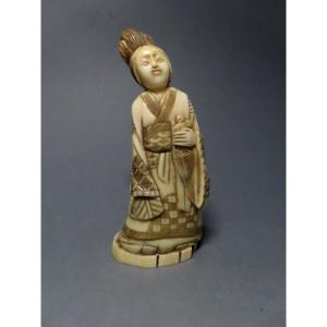 Ivory Okimono. Benten And The Minogame. Japan, Late Meiji Period (1868-1912)