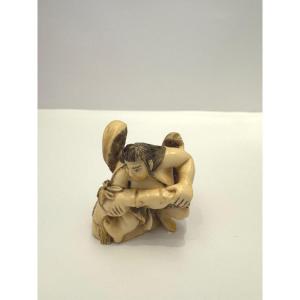 Ivory Netsuke. Kintaro At Work. Japan, Taisho Period (1912-1928)