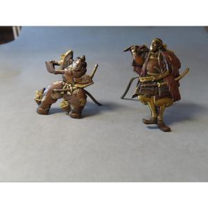 Two Samurai-themed Menu Holders. Meiji Period, Japan (1868–1912)