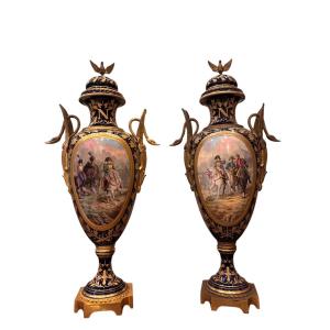 Sèvres, Pair Of Second Empire Vases 