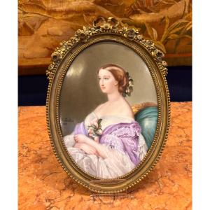 Portrait Of Empress Eugénie, Painting On Porcelain, 1861