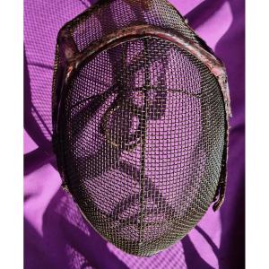 19th Century Fencing Mask, Red Leather
