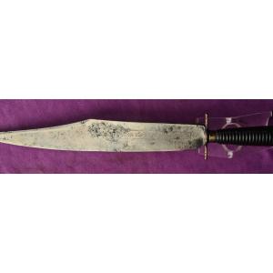 Very Large Combat Knife With Motto "viva La Republica" Spain 19th
