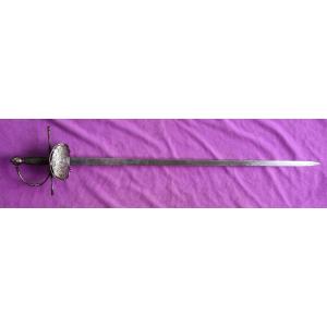 Italian Rapier Late 17th, Engraved Blade