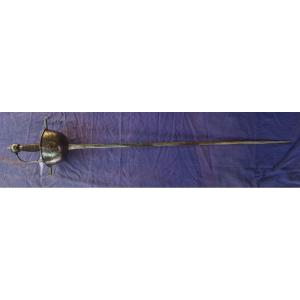 17th Century Germanic Taza Rapier, Blade Engraved With A Motto