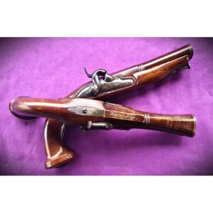 Pair Of  Pistols With "duck's Peak" Barrel  By Harzé In Liège, Circa 1830