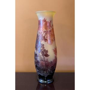 émile Gallé Important Art Nouveau Vase "with Roses"
