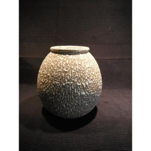 Félix Gete Cab "bordeaux Art Ceramic" Large White Glaze Ball Vase