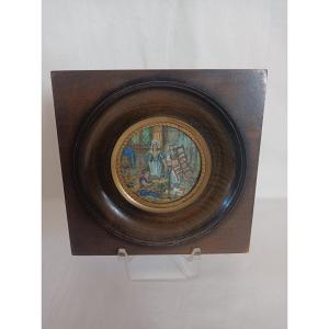 Miniature On Ivory The Chair Rampailleur Signed P Boutel 19th  Century