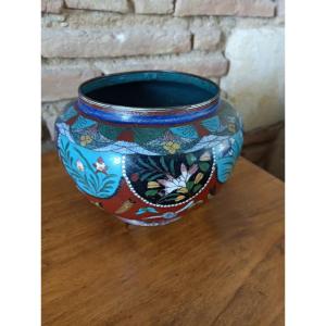 China Incense Burner In Cloisonné Enamels On Bronze 19th Century