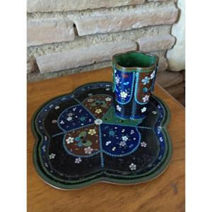 China Cloisonné Bronze Writing Set Qing Dynasty 19th Century