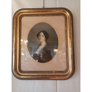 Paul Justus (1806 - ?) Portrait Of Madame Bernade Françoise Fauré, 19th Century