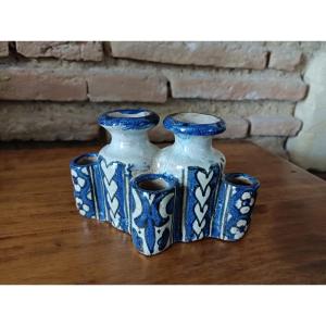 Morocco, Fez, Douïa, 19th-century Illuminator's Inkwell With 5 Compartments