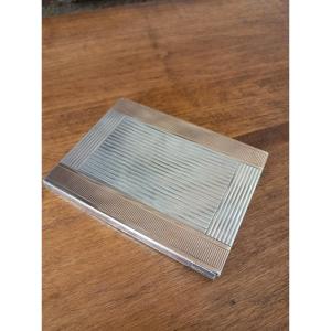 Art Deco Cigarette Case In 18k Yellow Gold And Sterling Silver. Signed Puiforcat France