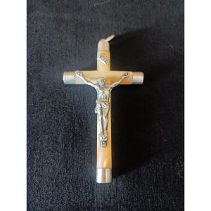 19th Century Silver And Mother-of-pearl Communion Cross