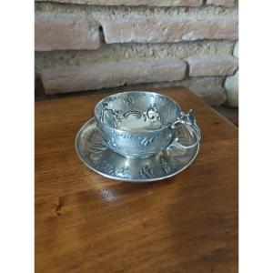 Art Nouveau Silver Chocolate Mug By Tallois, Paris, 19th Century