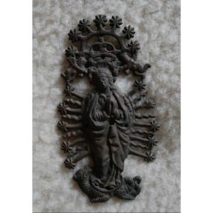 Sainte Marguerite, Bronze Plaque, Kiss Of Peace, Eighteenth Century