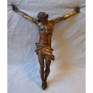 Christ Wall Lamp In Carved And Gilded Wood, 40cm, 18th, 19th Century