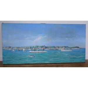 Oil On Canvas, View Of Dinard, Important Oil On Canvas, Signed, 1906