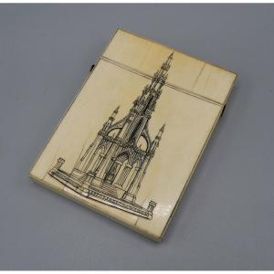 Card Case With Architectural Decoration, Landscapes, 18th-19th Century