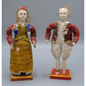 Salt Workers' Couple In Shells, Guérande, Brittany, 19th Century