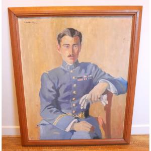Portrait Of An Officer, Oil On Canvas, Signed, Military, 1927