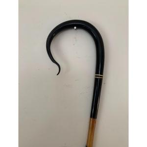 Scottish Shepherd's Cane/stick, Horn And Bone, 19th Century