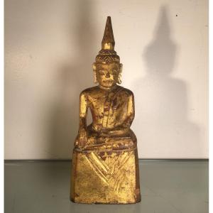 Small Gilded Wooden Buddha, Southeast Asia, 19th Century